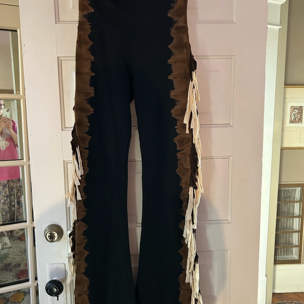 Black Flare Pants with Intricate Side Details